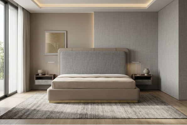 Modern Bett Luxus Elegant Betten design Schlafzimmer 180x200 Möbel Stoff
