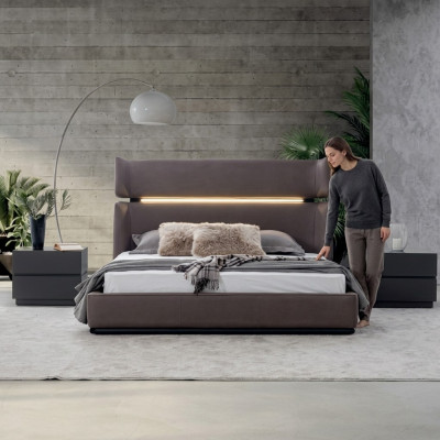 Luxus Schlafzimmer set Bett mit 2x Nachttische Modernen Designen Set