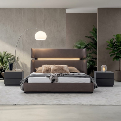 Luxus Schlafzimmer set Bett mit 2x Nachttische Modernen Designen Set