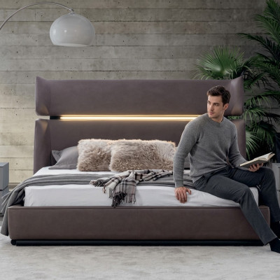 Schlafzimmer Luxus Bett Modern stilvolles Modern Bett grau 180x200