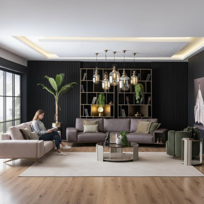 Luxus Sofagarnitur Wohnzimmer 3+3+1 Sitz Stoffsofa Big Sofa Couchen Sets