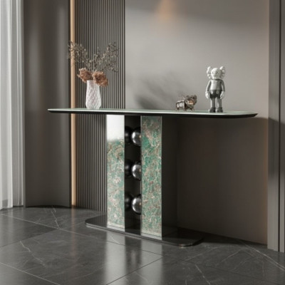 Modern Luxus Konsolentisch Designer Grau Holz Wohnzimmer Neu Möbel