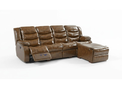 Luxus Möbel Sofa 4 Sitzer Pouff Couch Design Polster Relax Wohnlandschaft