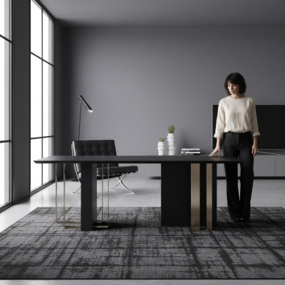 Schwarzer Holztische Esszimmer Tisch Esszimmertisch Stil Esstisch 180x90