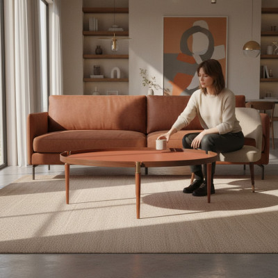 Couchtisch Wohnzimmer Möbel Luxus Modern Design Tisch Orange Couchtische