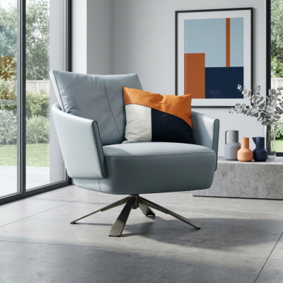 Sessel Polstermöbel Designer Moderner Wohnzimmer Drehstuhl Textil Neu