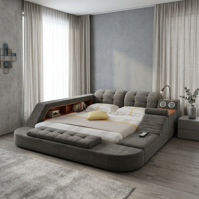 Design Bett Polster Betten Hotel Massage Funktion Multifunktion Regal