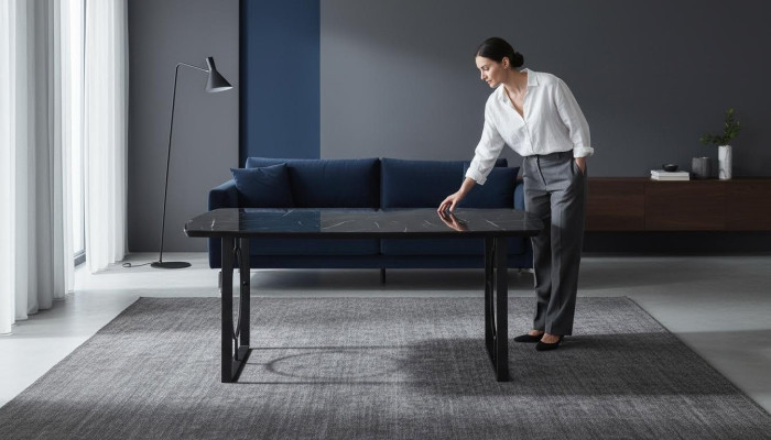Luxus Tische Esszimmer Metall Esszimmertisch Moderner Möbel Schwarz Edelstahl