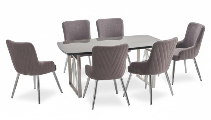 Modern 6x Stühle Polsterstuhl Luxus Sessel Beige Stuhl Lehnstuhl Esszimmer