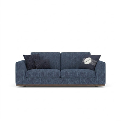 Wohnzimmer Blau Zweisitzer Sofa Couch Modern Design Stoffsofa Textil