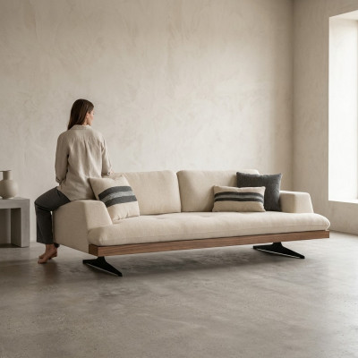 Luxus Polstermöbel Dreisitzer Sofa Design Modern Wohnzimmer Couch Neu