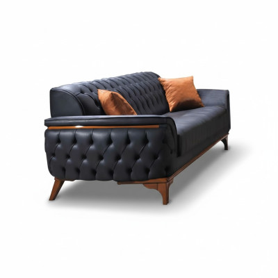 Luxuriöse Blaue Chesterfield Couch Moderner 3-Sitzer Luxus Sitz Möbel