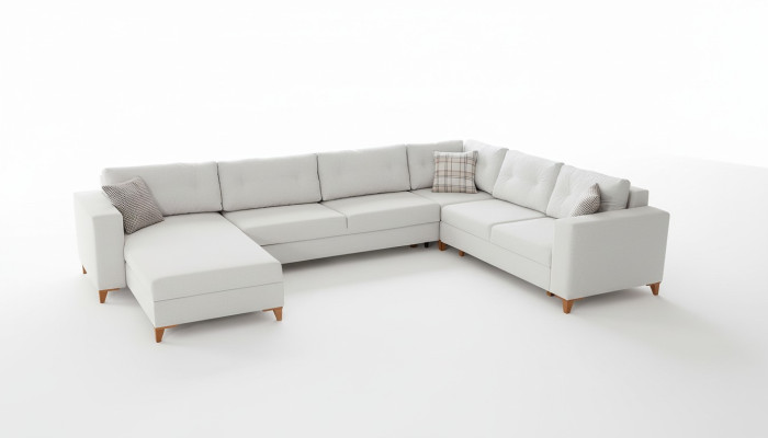 Stilvolles Wohnzimmer U-Form Sofa Designer Ecksofa Luxus Edle Couchen
