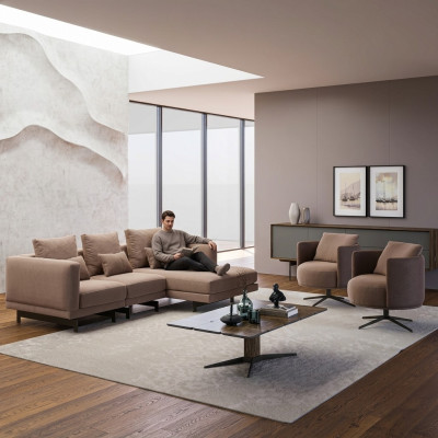 Sofagarnitur Luxus Möbel Sofa L-Form 2x Sessel Polstermöbel Neu Couchtisch