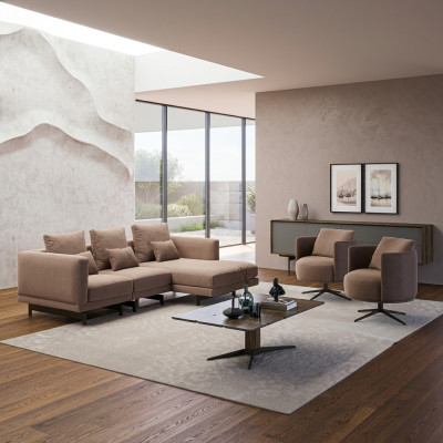 Sofagarnitur Luxus Möbel Sofa L-Form 2x Sessel Polstermöbel Neu Couchtisch