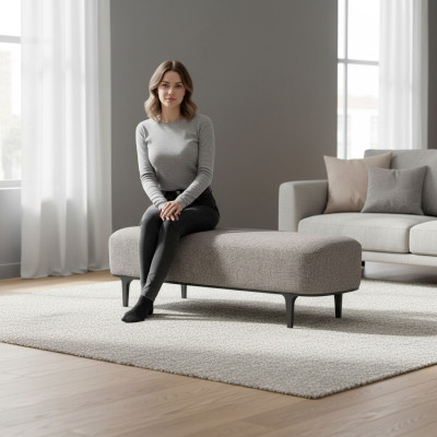 Designer Grau Sitzbank Bank Neu Einrichtung Modern Sitzmöbel Schlafzimmer