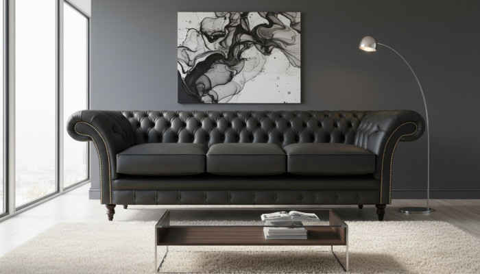 Wohnzimmer Polstermöbel Chesterfield Dreisitzer Sofa Textil Neu Einrichtung