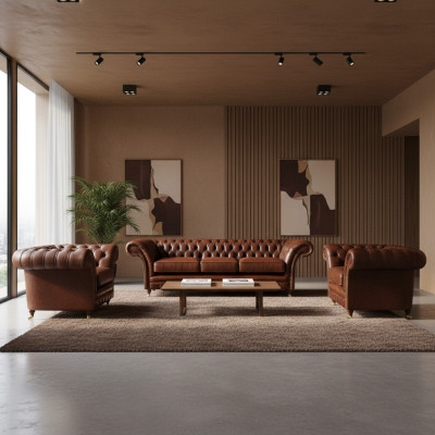 Leder Sofas Couch Polster Garnitur Sofagarnitur Moderne Couchen Chesterfield
