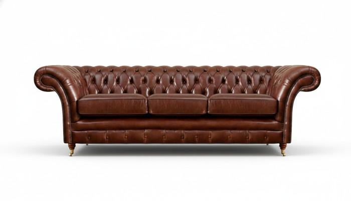 Dreisitzer Sofa Couch Einrichtung Chesterfield Polstersitz Leder Polstermöbel