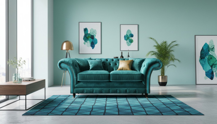 Chesterfield Design Grün Sofa Zweisitzer Sofa Einrichtung Polstermöbel