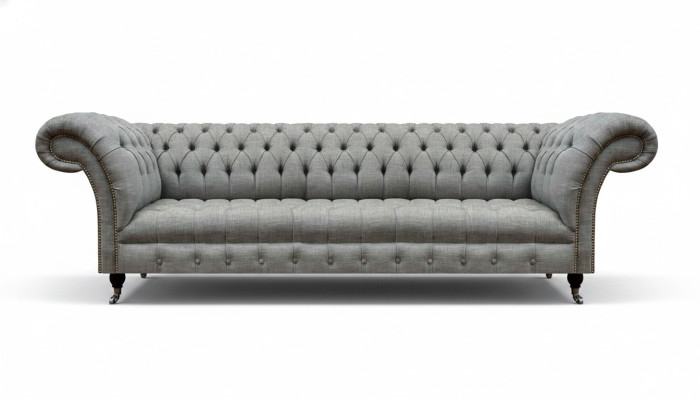 Wohnzimmer Luxus Grau Viersitzer Sofa Chesterfield Neu Polstermöbel