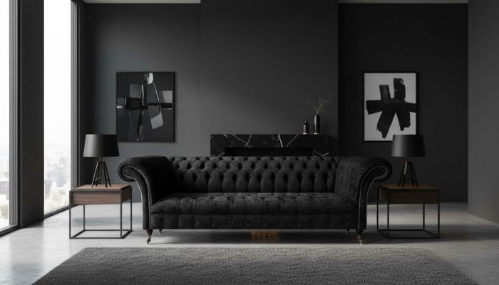 Wohnzimmer Chesterfield Viersitzer Sofa Couch Polstermöbel Einrichtung Neu