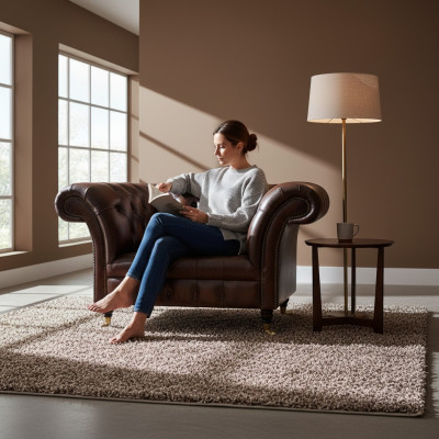 Luxus Neu Sitz Wohnzimmer Braun Sessel Einrichtung Polstermöbel Chesterfield