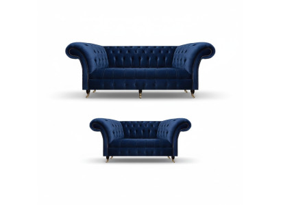 Chesterfield Set Dreisitzer Sofa Couch Einrichtung Sessel Wohnzimmer Neu