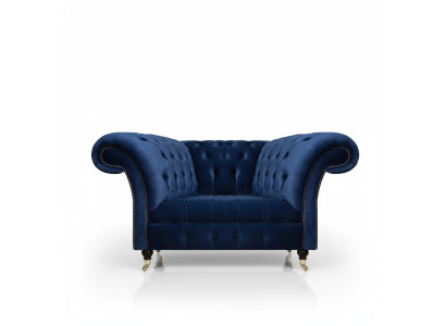 Luxus Blau Sessel Polstersitz Polstermöbel Wohnzimmer Neu Design Chesterfield