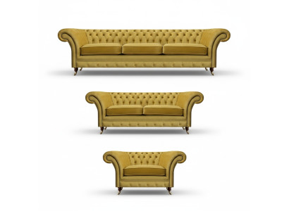 Sofagarnitur Luxus Set 3tlg Polstermöbel Einrichtung Chesterfield Couchen 3+2+1