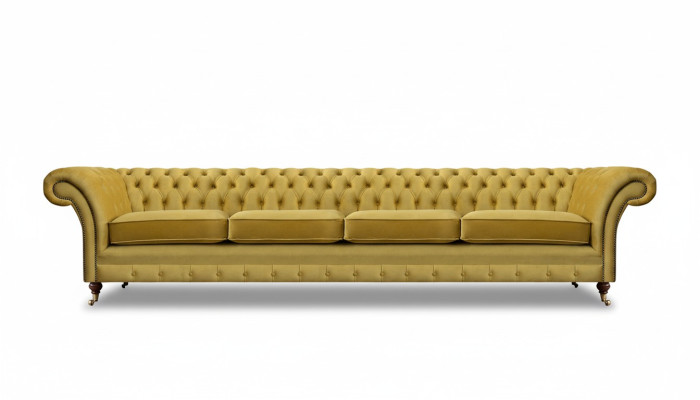 Wohnzimmer Gelb Sofa Viersitzer Couch Chesterfield Polstersitz Einrichtung