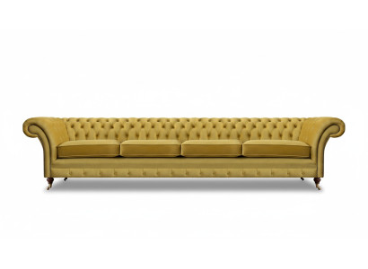 Wohnzimmer Gelb Sofa Viersitzer Couch Chesterfield Polstersitz Einrichtung