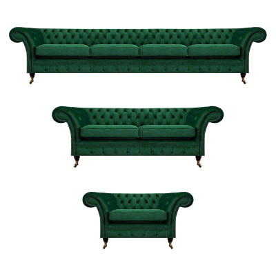 Polstermöbel Grün Sofas Chesterfield Sessel Wohnzimmer 4+2+1 Sofagarnitur