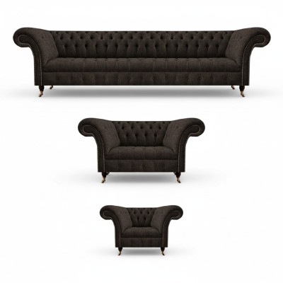 Komplett Wohnzimmer Set 3tlg Sofas Garnitur Designer Luxus Polstermöbel