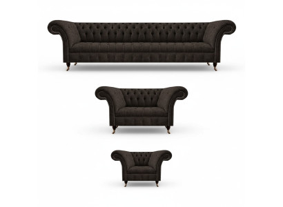 Komplett Wohnzimmer Set 3tlg Sofas Garnitur Designer Luxus Polstermöbel