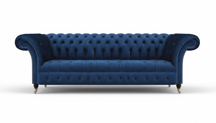 Blau Chesterfield Sofa Viersitzer Couch Designer Polstermöbel Wohnzimmer