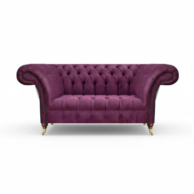 Lila Sofa Zweisitzer Couch Wohnzimmer Einrichtung Polstermöbel Chesterfield