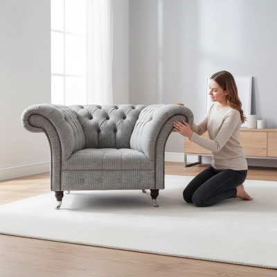 Wohnzimmer Sessel Chesterfield Modern Design Möbel Polster Sitz Einrichtung