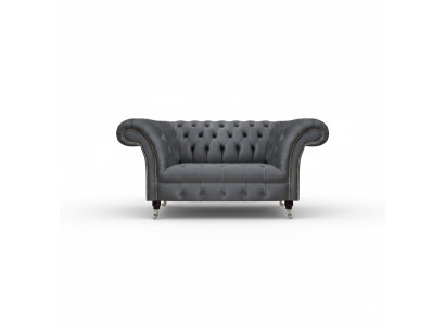 Wohnzimmer Grauer Chesterfield 2-Sitzer Designer Polstermöbel Zweisitzer