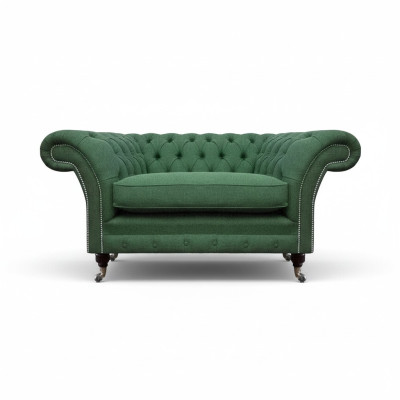 Eleganter Chesterfield Grüner Sessel Wohnzimmer Textil Edler Einsitzer
