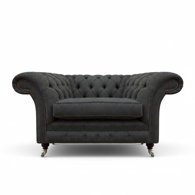 Luxus Chesterfield Sessel Wohnzimmer 1-Sitzer Stoff Wohnzimmer Möbel
