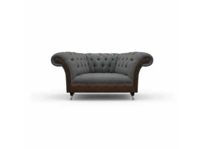 Wohnzimmer Grau-Brauner Chesterfield 2-Sitzer Textilcouchen Luxus Möbel