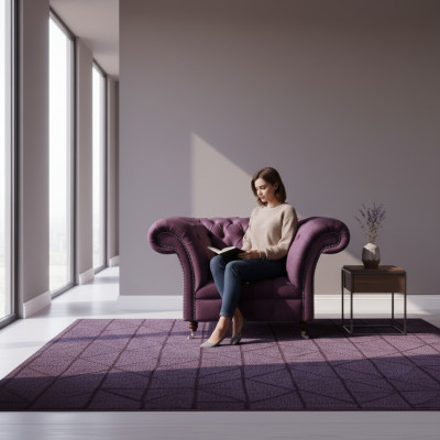 Chesterfield Lila Sessel Wohnzimmer Einsitzer Designer Edler Lehnsessel