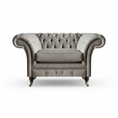 Moderner Chesterfield Einsitzer Wohnzimmer Designer Sessel Textil Möbel