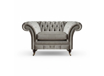 Moderner Chesterfield Einsitzer Wohnzimmer Designer Sessel Textil Möbel