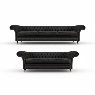 Schicke Chesterfield Couchgarnitur Moderner 3-Sitzer Polster Zweisitzer