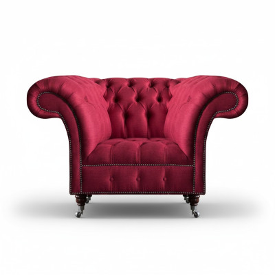 Chesterfield Sessel Rosa Designer Sitzmöbel Luxus Sitz Textil Wohnzimmer
