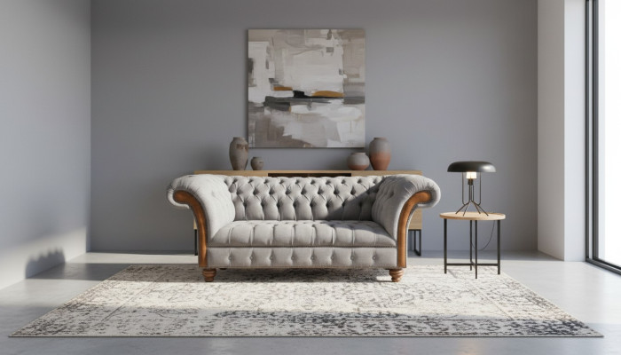 Luxus Modern Dreisitzer Sofa Couch Wohnzimmer Chesterfield Textil Möbel
