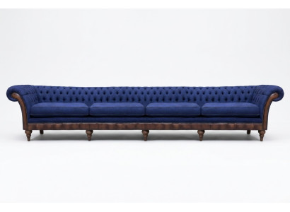 Blaues Chesterfield Wohnzimmer Viersitzer Sofa Exklusive Polstermöbel