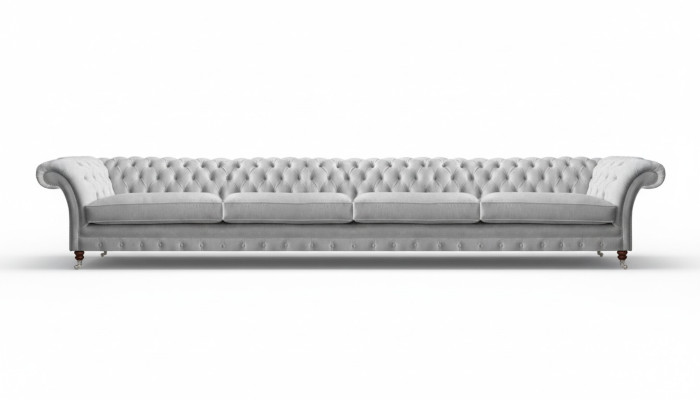 Weißer Chesterfield Polster Viersitzer Designer Textilsofa Edle Möbel